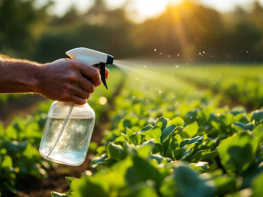 farmer spraying crops pesticide application